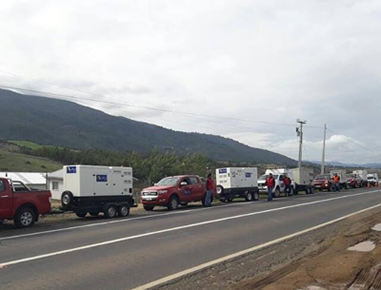 Traslado masivo de equipos a faena de sector rural